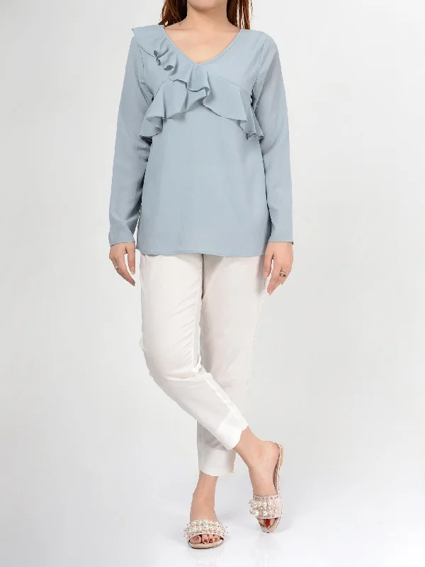 Chic Casual Style Ruffle Top