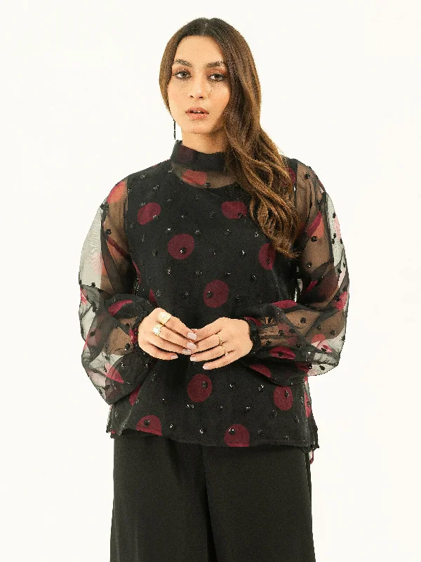 Festival Fashion Embellished Organza Top