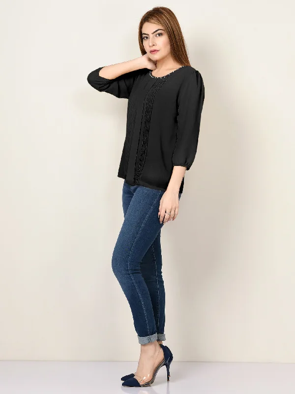 Limited Styles Pleated Chiffon Top