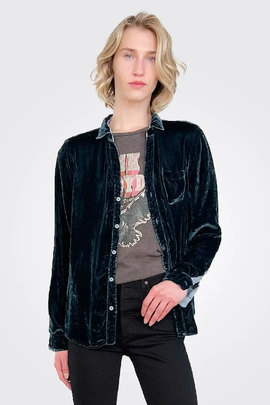 Seasonal Fashion Sloane Velvet Shirt - Bluegrass