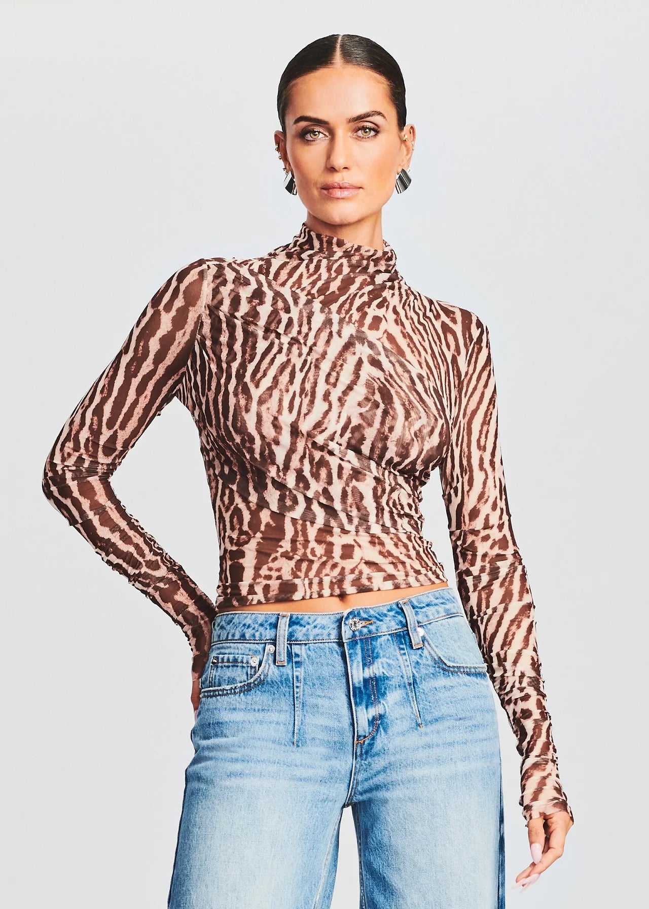 Women Online Clothing Boutiques Sana Top - Tan Ocelot