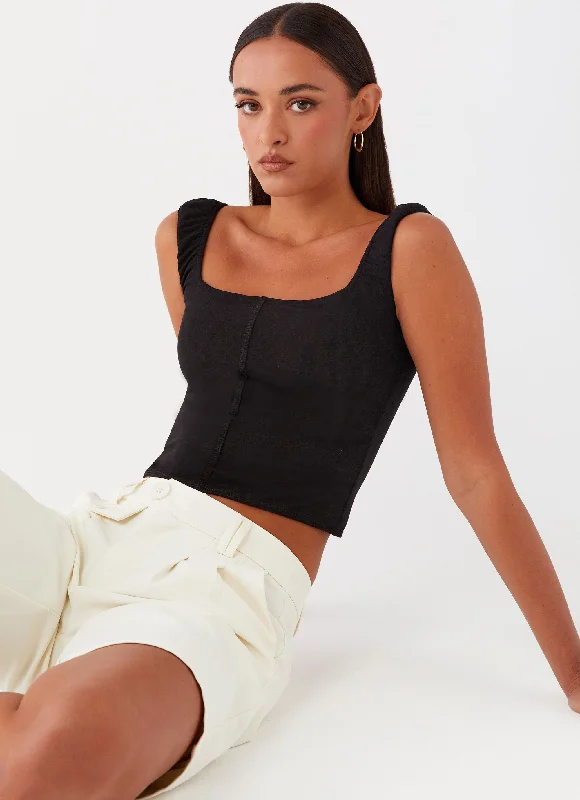 Earthy Tones Kaden Top - Black