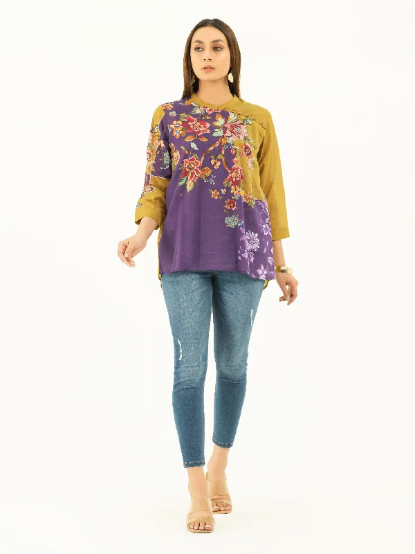 Athleisure Wear Lawn Top-Printed