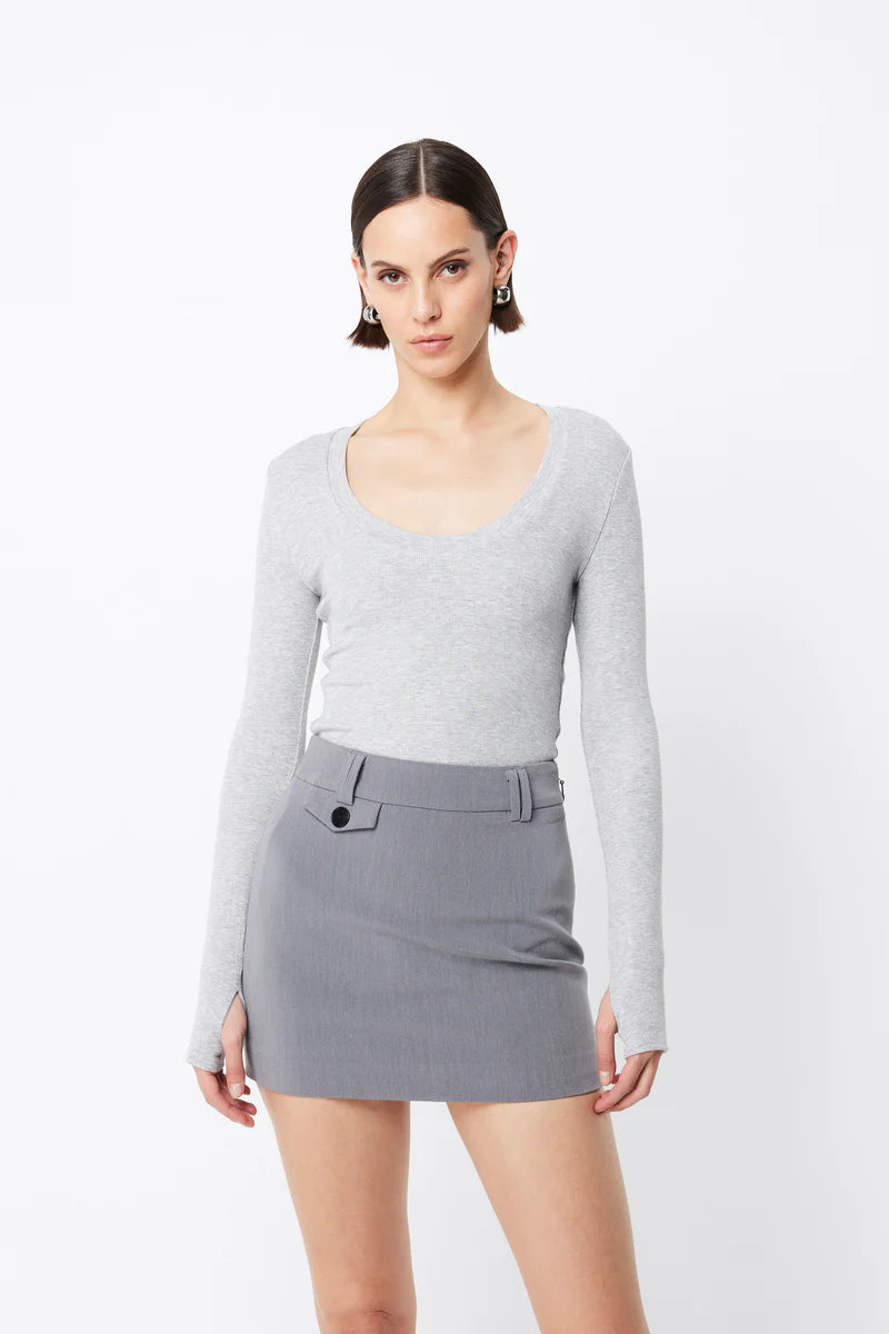 Boutique Dress Online Mossman Lincoln Top - Grey Arriving End Feb