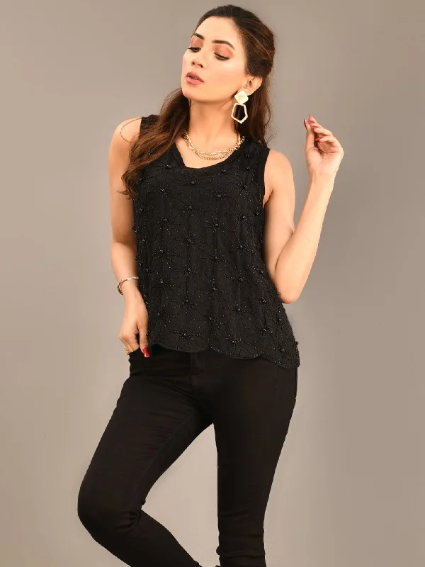 Special Occasion Wear Beaded  Chiffon Top