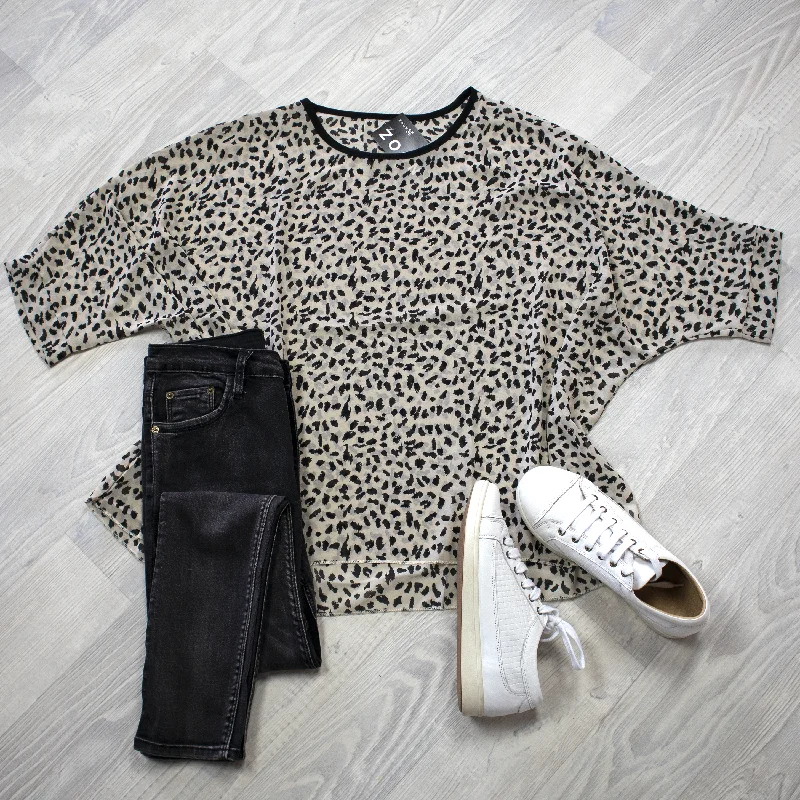 Stylish Savings Animale Draped Top - Wild Collection