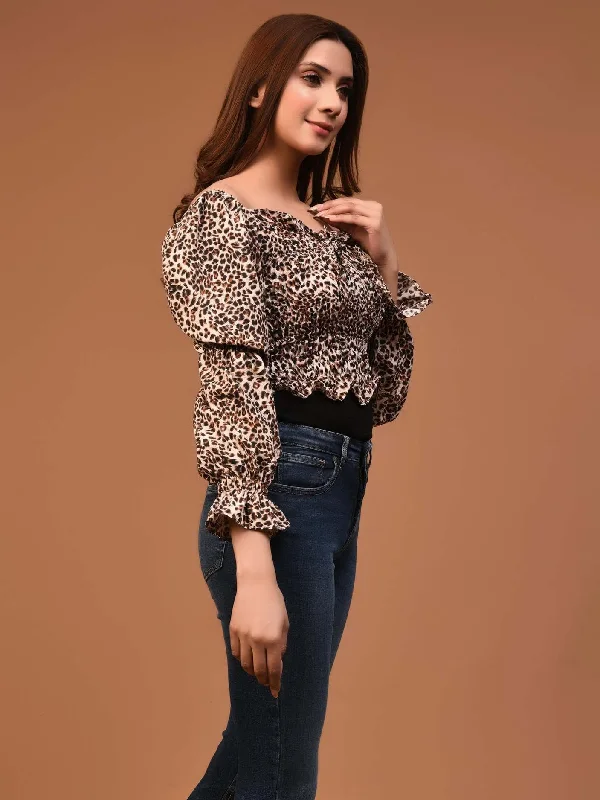 Online Boutique Clothing Ruched Printed Top