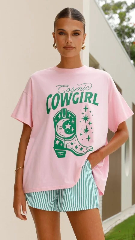 Bundle Offer Cosmic Cowgirl Top and Shorts Set - Pink/Green