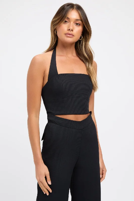 Trend Setting Wardrobe Oyster Curved Halter Top