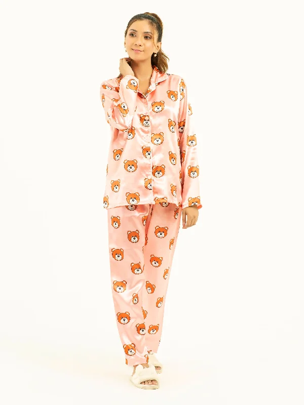 Chic Styles Printed Silk Sleepwear