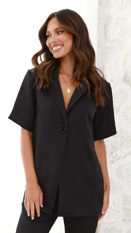 Style Upgrade Imogen Button Shirt - Black
