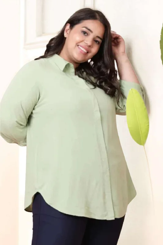 Vibrant Styles Plus Size Light Green Shirt