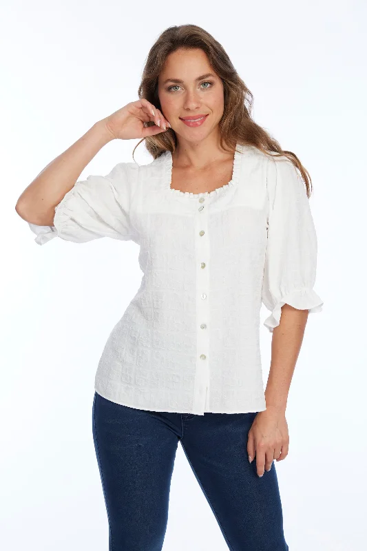 Trend Leading Collection Puff Sleeve Top Square Neck HILDA | LIOR