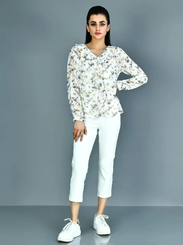 Casual Fashion Printed Chiffon Top