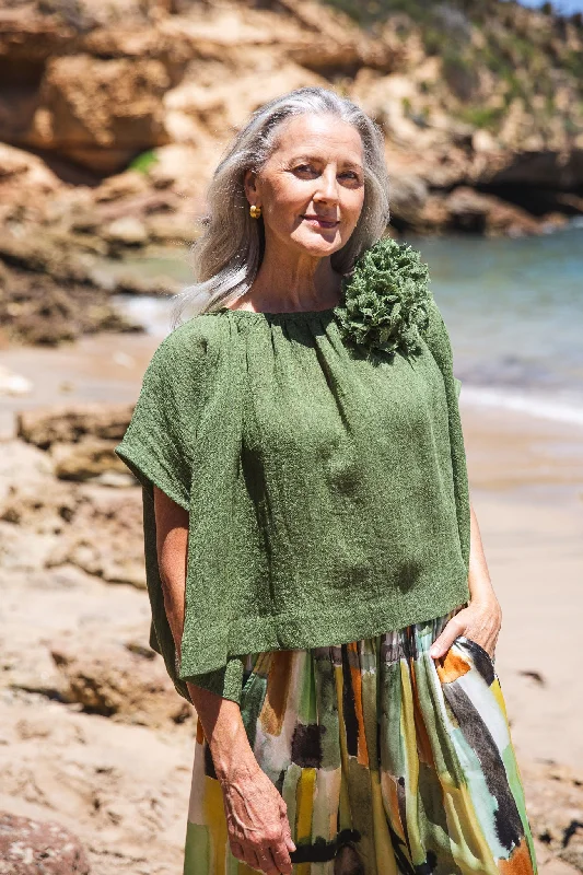 Seasonal Sale Poppy Top | Lichen