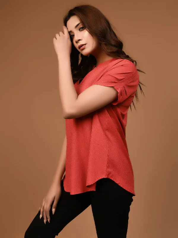 Minimalist Style Glitter Splatter Top