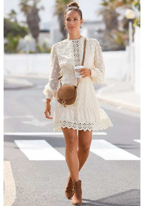 Holiday Special Offers LASCANA Women's Crochet Detail Dress