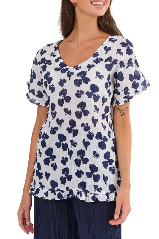 Casual Fashion V-NECK COTTON TOP - P148