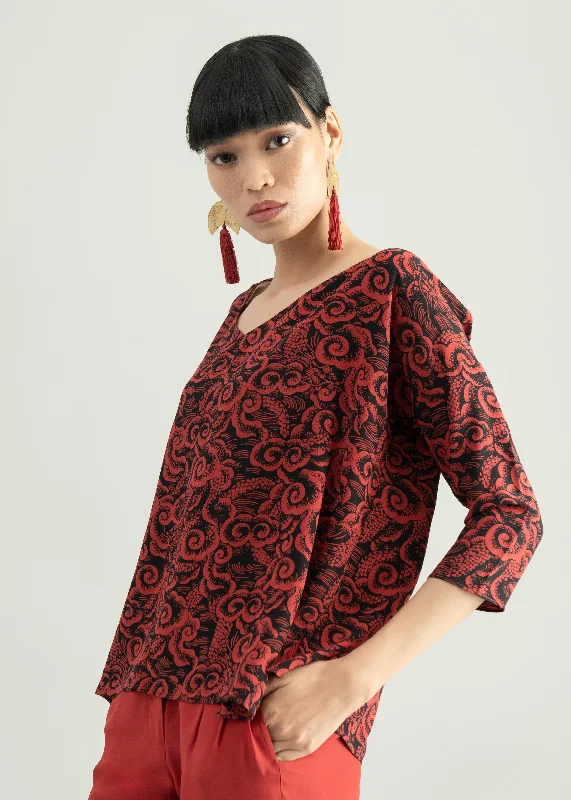 Women Online Clothing Boutiques ATLAS - LONG DAO RED