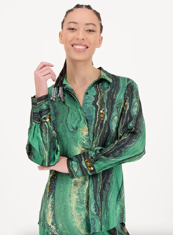 Limited Time Offer Joelle Shirt - Jade Gold