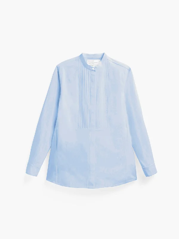 Comfortable Clothes Women's Aero Zero Tuxedo Shirt - Chambray Heather