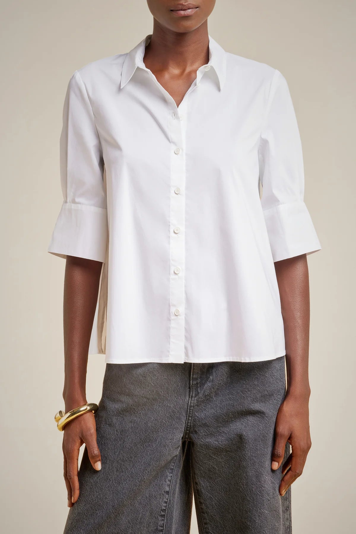 Trend Setting Wardrobe Stretch Poplin Shirt - White