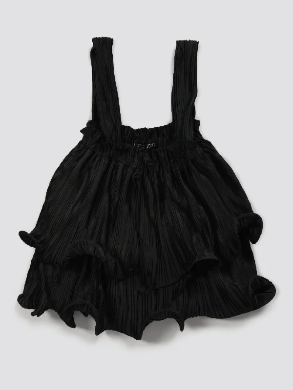 Relaxed Style Layered Crinkle Silk Top
