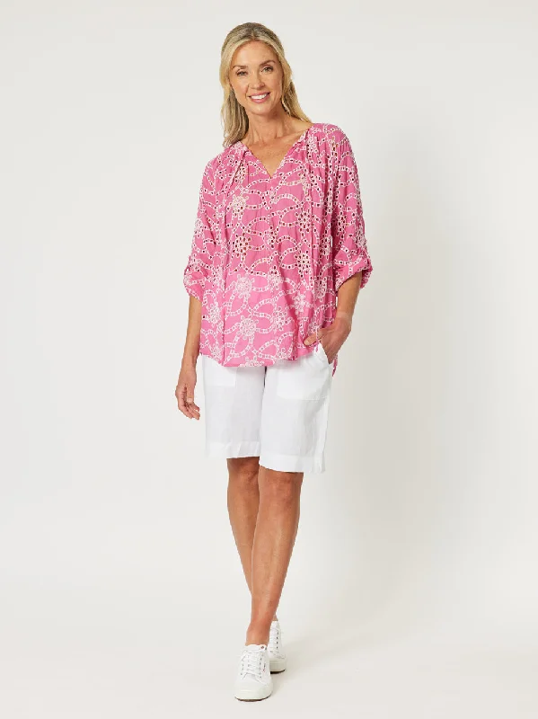 Online Impressions Boutique Gordon Smith Ellie Embroidery Top Pink