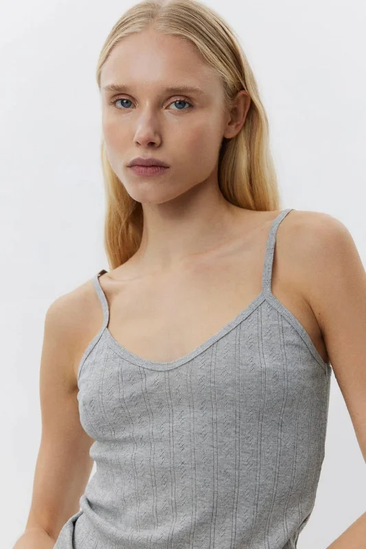 Preppy Style Sofie Schnoor - Strap Top (grey melange)