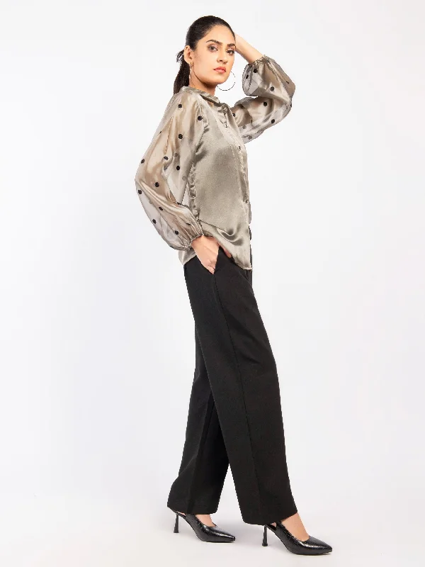 Casual Chic Embroidered Organza Top