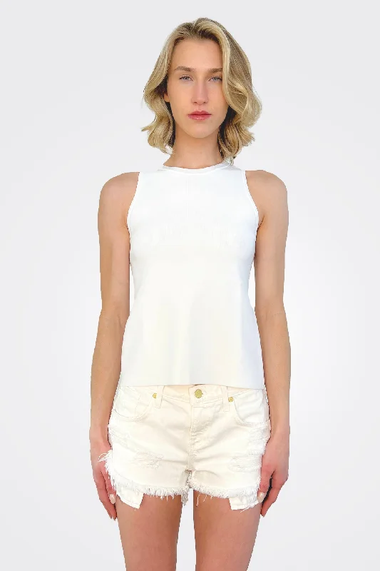 Limited Time Deal Open Back Halter - White