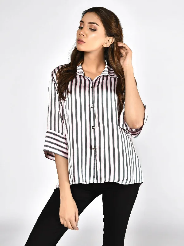 Fashion Forward Striped Silk Top