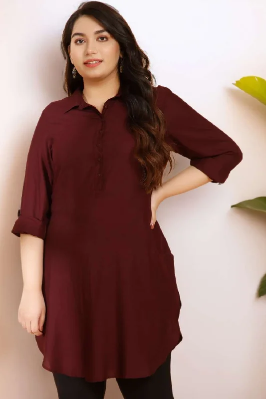 Big Savings Plum Longline Shirt