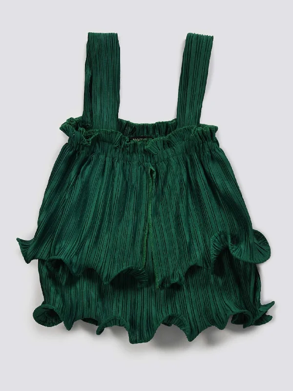 Chic Outfits Layered Crinkle Silk Top