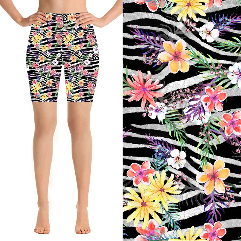 Performance Meets Savings In Our Yoga Wear Sale 24/7 Biker Shorts - Zebra Bloom