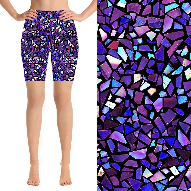 Look Good, Feel Good, And Save Big 24/7 Biker Shorts - Shattered Purples