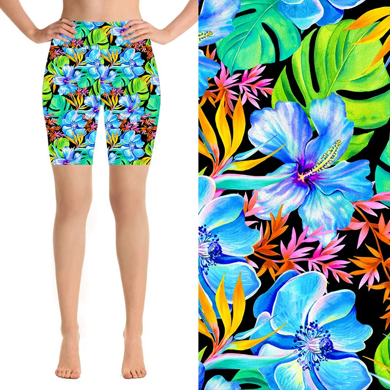 Unmissable Deals On Flexible Yoga Apparel 24/7 Biker Shorts - Tropical Flowers