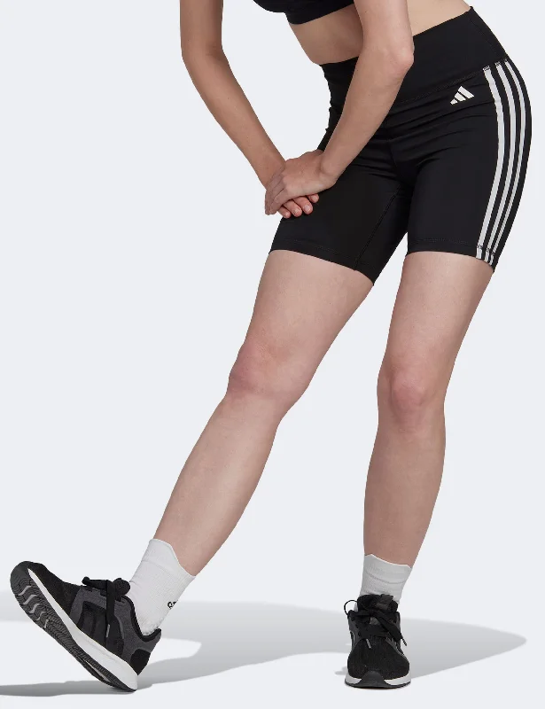 Shop High-Quality Yoga Apparel At Exclusive Discounts Training Essentials 3-Stripes High Waisted Short Leggings - Black Shop High-Quality Yoga Apparel At Exclusive Discounts Training Essentials 3-Stripes High Waisted Short Leggings - Black