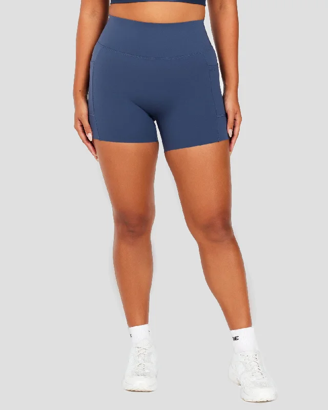 Premium Yoga Wear At Special Discounts Aura Bonded Ascend Shorts - Soft Navy