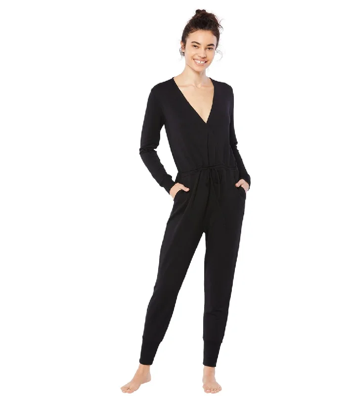High-Quality Yoga Clothing At Budget-Friendly Prices Beyond Yoga Cozy Fleece Overlapping Jumpsuit Black High-Quality Yoga Clothing At Budget-Friendly Prices Beyond Yoga Cozy Fleece Overlapping Jumpsuit Black