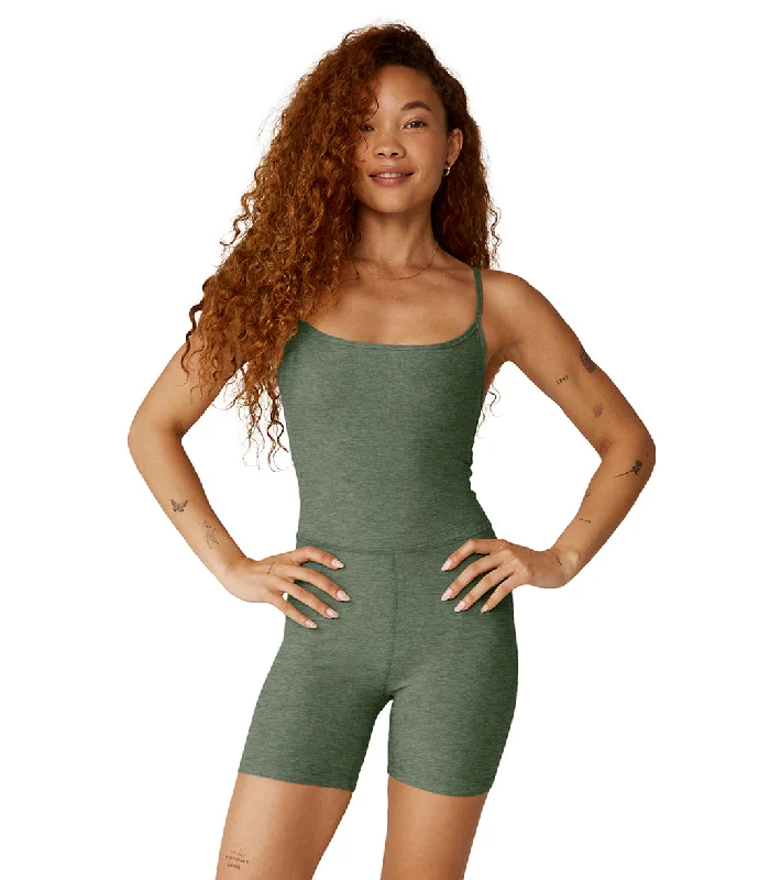 Flexibility Meets Affordability In Our Yoga Wear Sale Beyond Yoga Spacedye Keep Pace Biker Jumpsuit Moss Green Heather