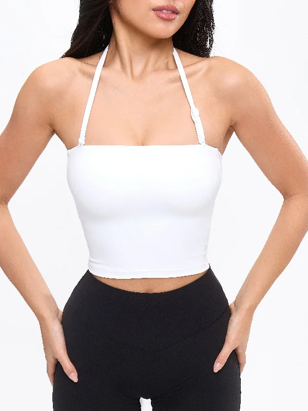 The Best Yoga Clothing At The Best Prices Butter Bandeau Crop - White