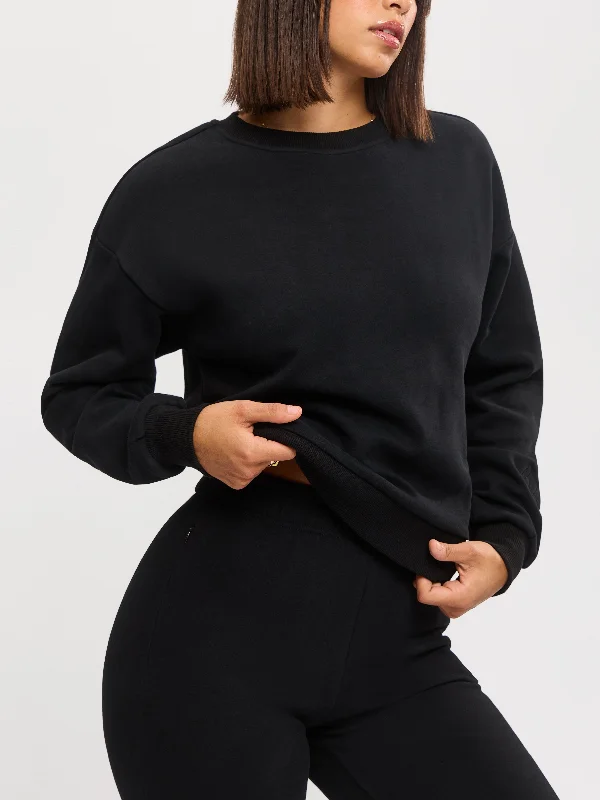 Flex Your Budget With Premium Yoga Clothing Deals Cloud Crew Pullover - Onyx Black
