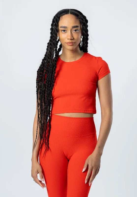 Enhance Your Flow With Stylish Yoga Wear At Great Prices CloudRib Short Sleeve Crop Hot Shot Enhance Your Flow With Stylish Yoga Wear At Great Prices CloudRib Short Sleeve Crop Hot Shot