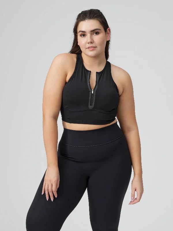 Your Practice Deserves The Best—At Better Prices Courtside Zip Crop - Onyx Black