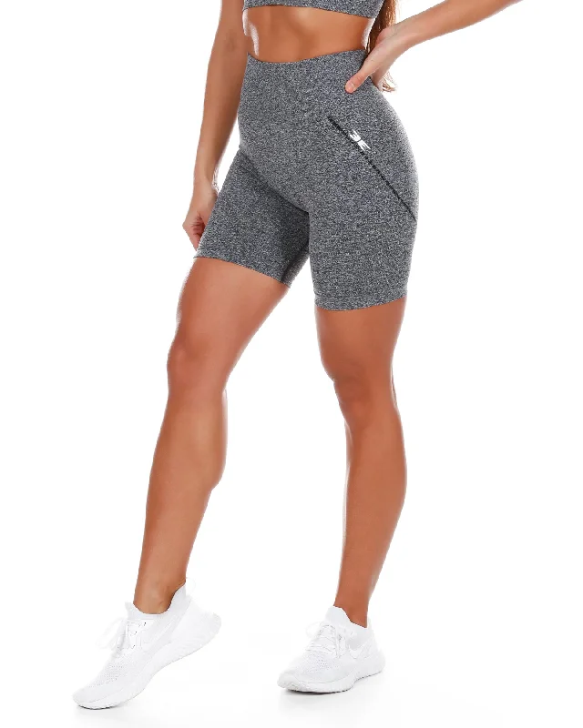 Find Balance In Stylish And Affordable Yoga Wear Elite Seamless Shorts - Heather Black Find Balance In Stylish And Affordable Yoga Wear Elite Seamless Shorts - Heather Black