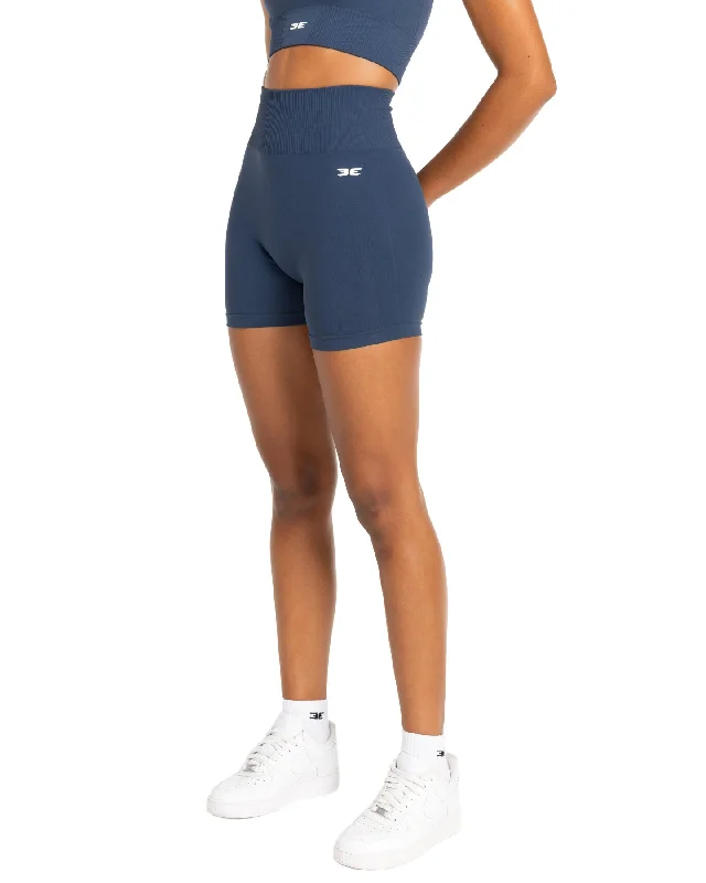 Embrace Comfort With Yoga Wear On Sale Elite Seamless V2 Shorts - Navy