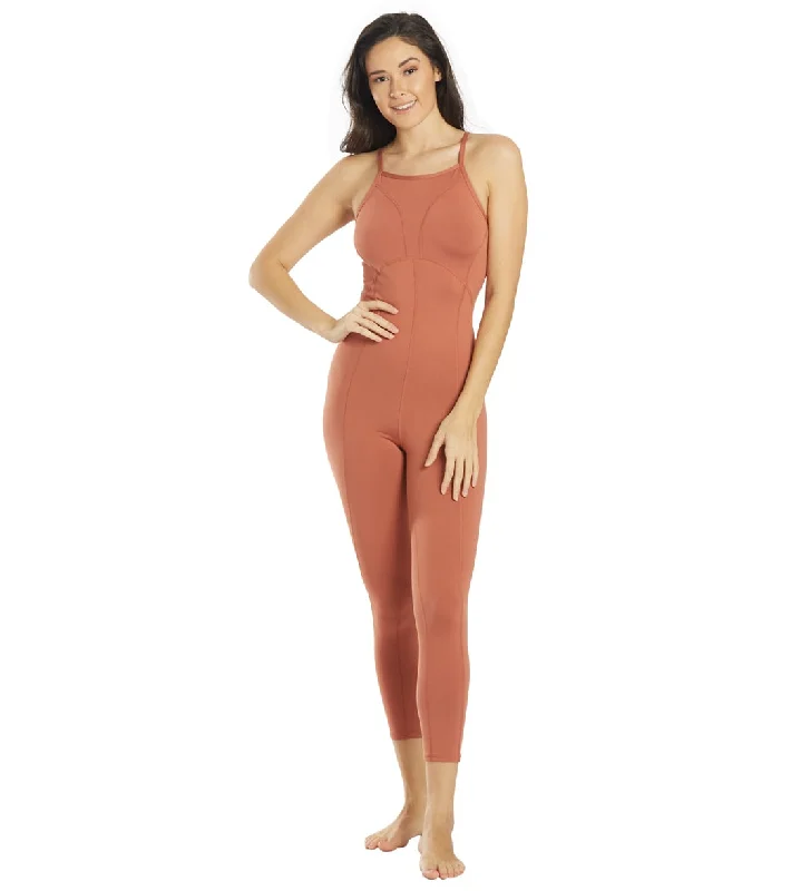 Free People Ashford Side to Side Performance Jumpsuit  Rusted Coral