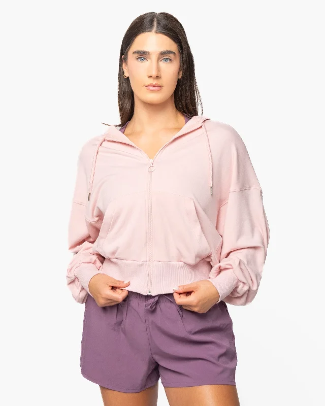 The Perfect Blend Of Comfort And Savings Gabi Zip Up - Pink Lemonade