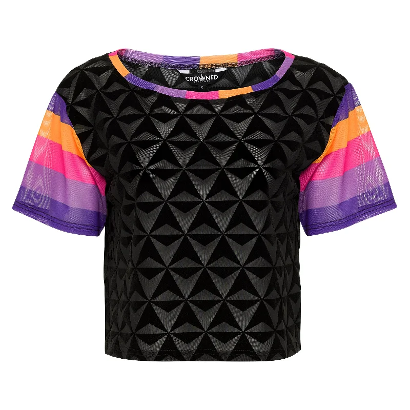 Limited-Stock Sale On Yoga Tops And Leggings Geodesic Night Mesh Tee